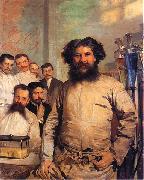 Leon Wyczolkowski Portrait of Ludwik Rydygier with his assistants. oil painting reproduction